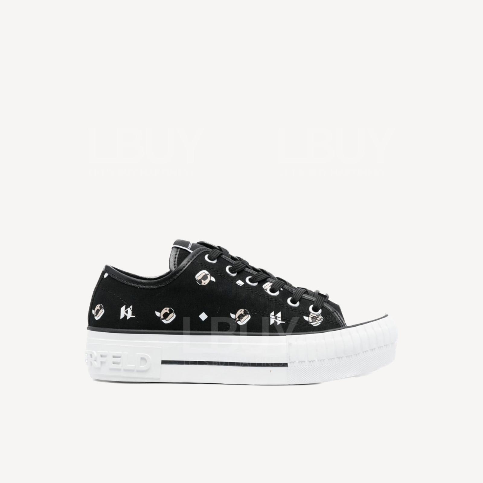 Karl Lagerfeld 老佛爺黑色帆布鞋