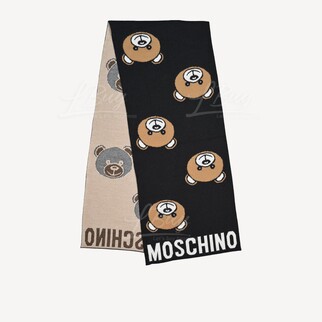 Moschino Teddy Bear Black  Scarf