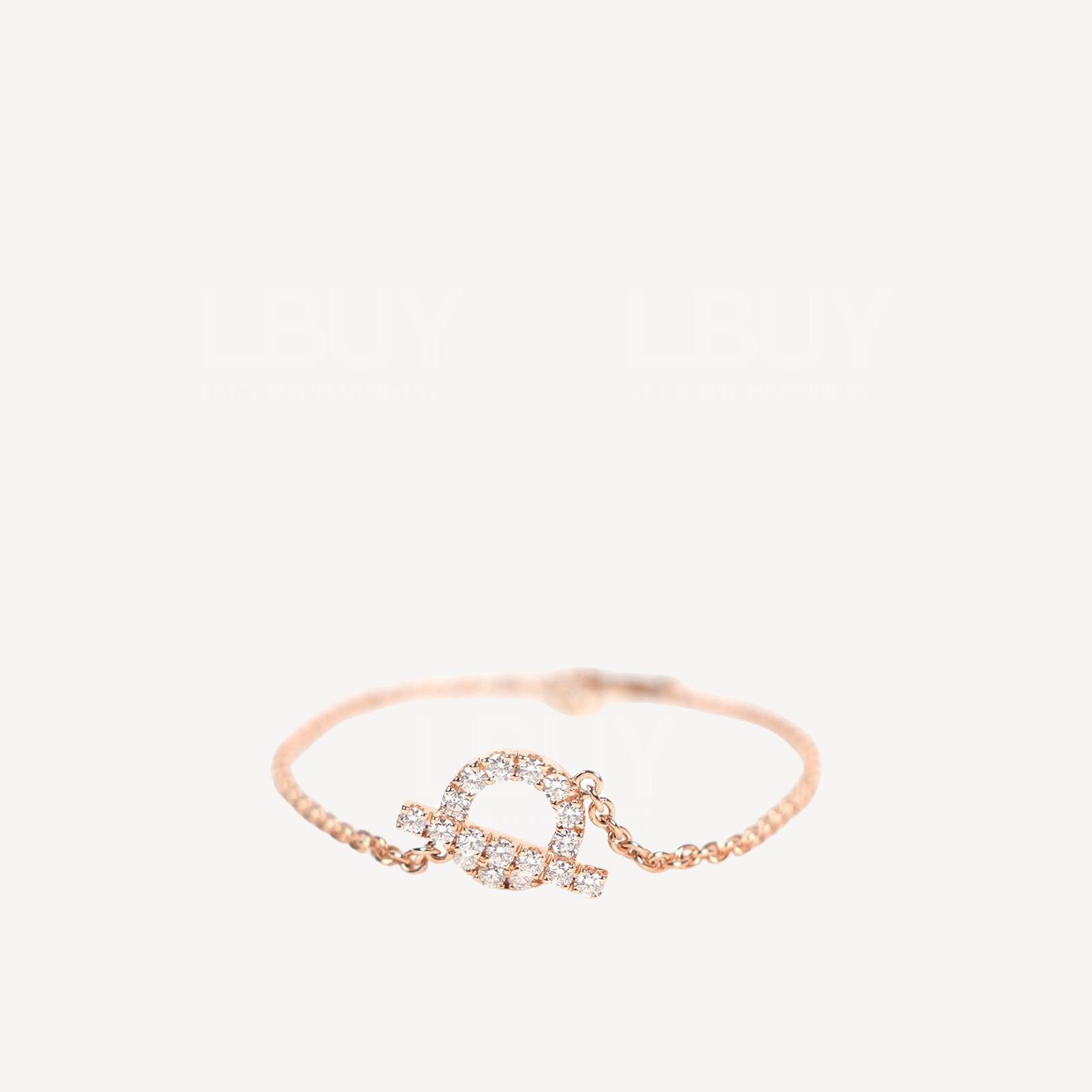 Hermes Finesse Diamond Rose Gold Bracelet 0.55carat