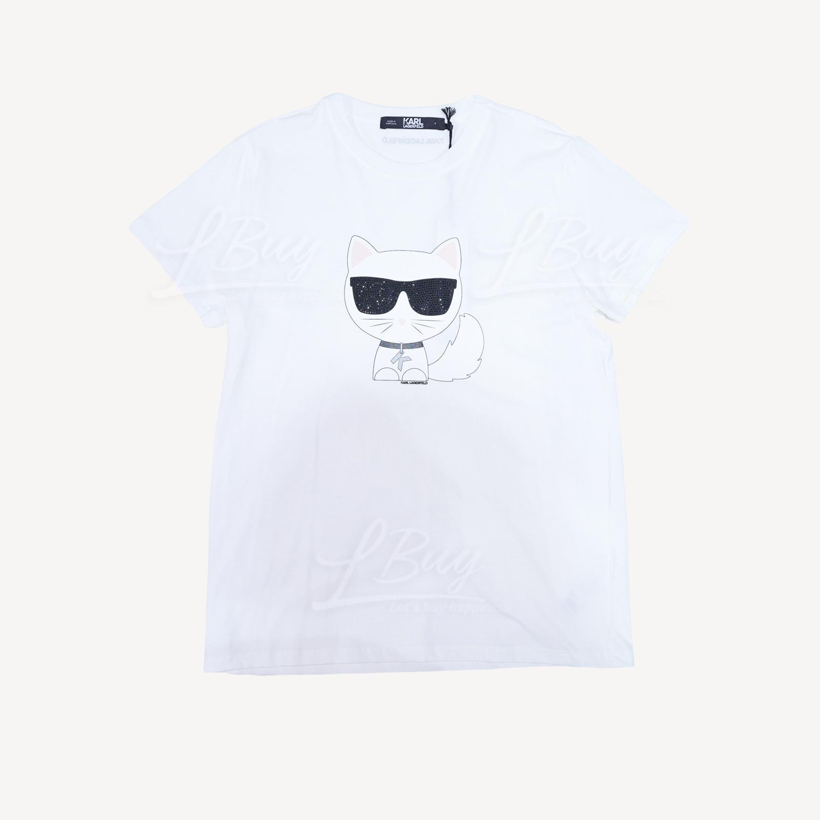 Karl Lagerfeld 老佛爷爱猫Choupette Ikonik 短袖T恤 白色