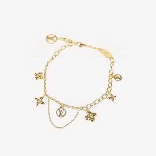 LV Blooming Supple  LV Logo Monogram花卉图桉吊饰 金色手链 M64858