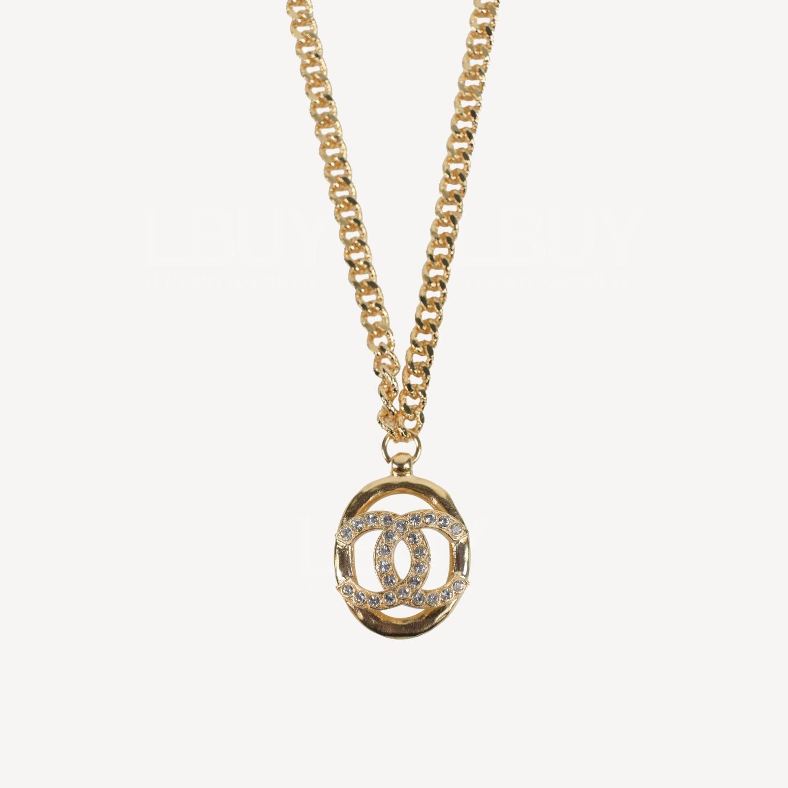 Chanel 金色环圈CC Logo项链 AB8931