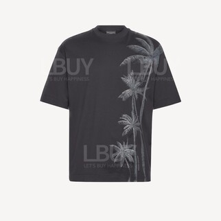Emporio Armani 棕櫚樹印花棉T恤