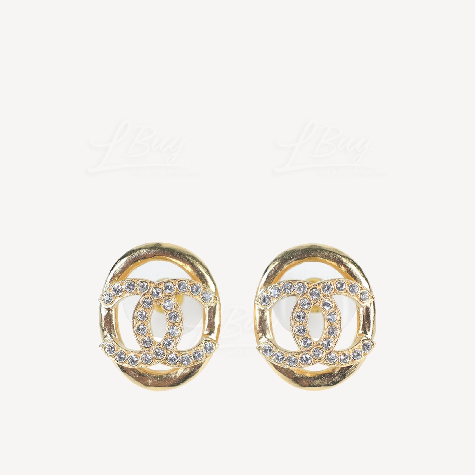 Chanel Gold Ring CC Logo Earrings AB8945