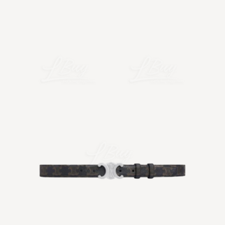 Celine Triomphe Belt in Triomphe Canvas Black Silver Buckle
