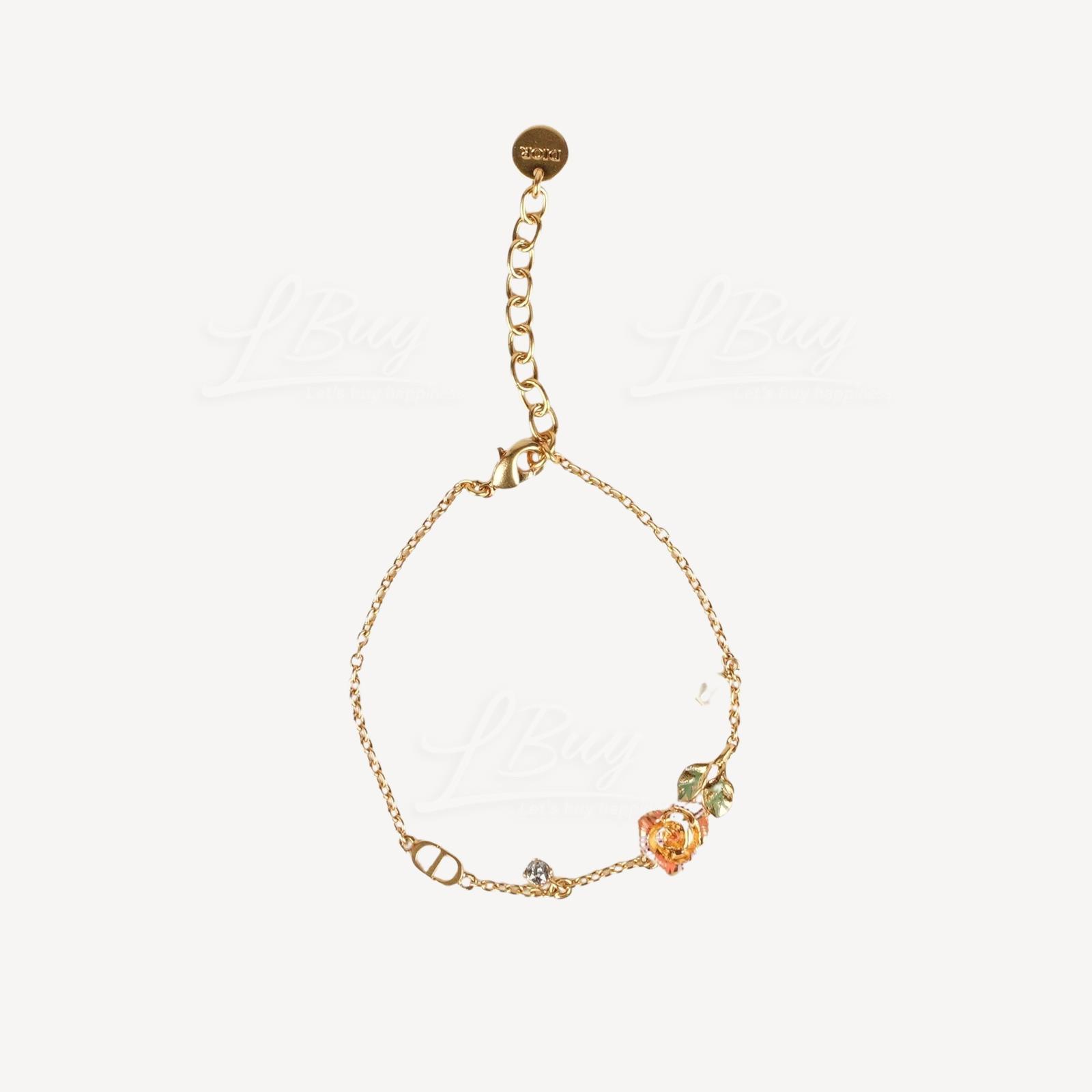 Dior Spring Rose and Crystal Pearl Gold Bracelet B2429