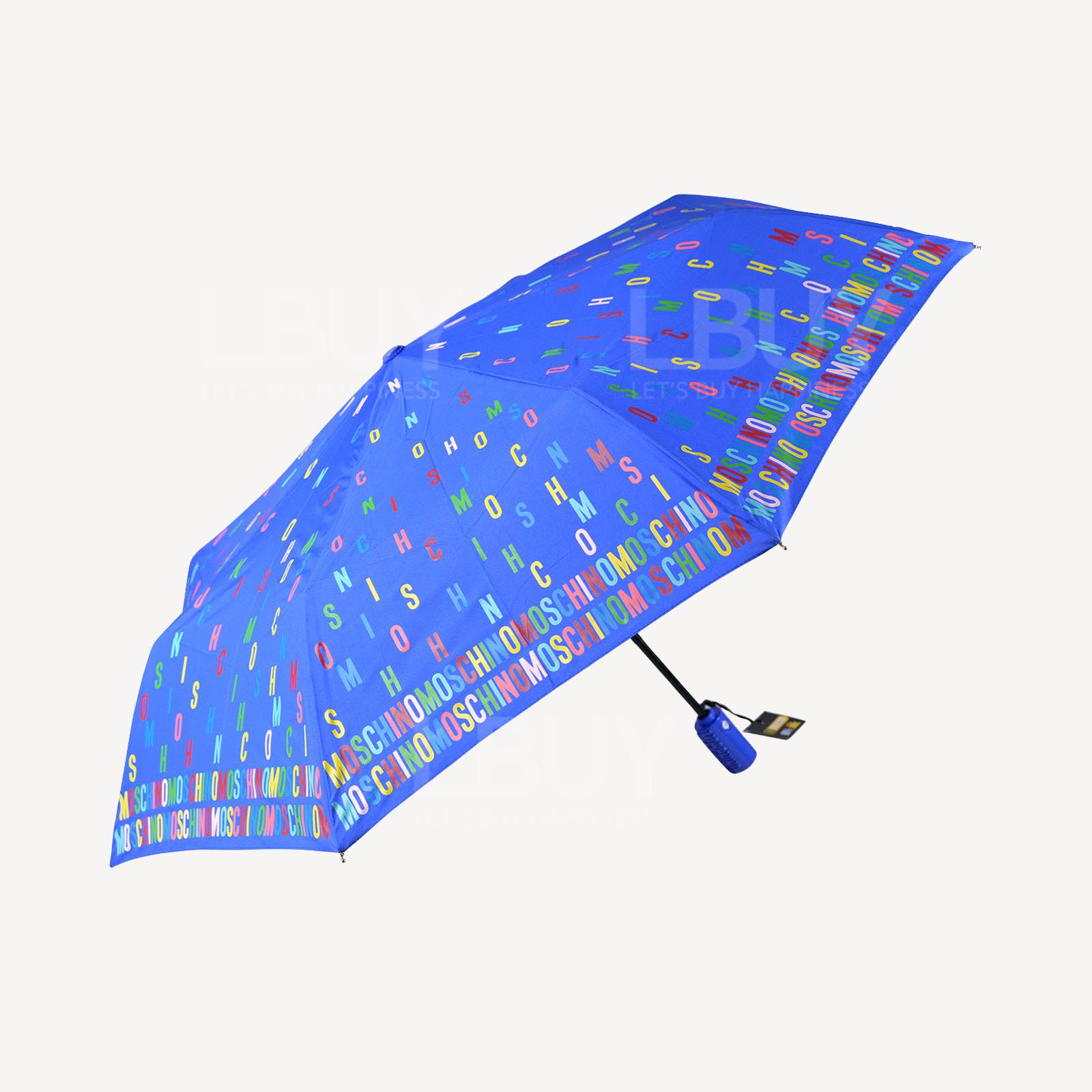 Moschino Logo UV Resistant Blue Automatic Umbrella
