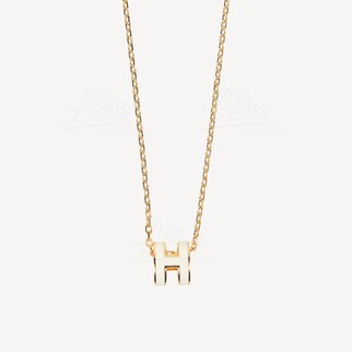 Hermes Mini Pop H Necklace 项链 白色配金色