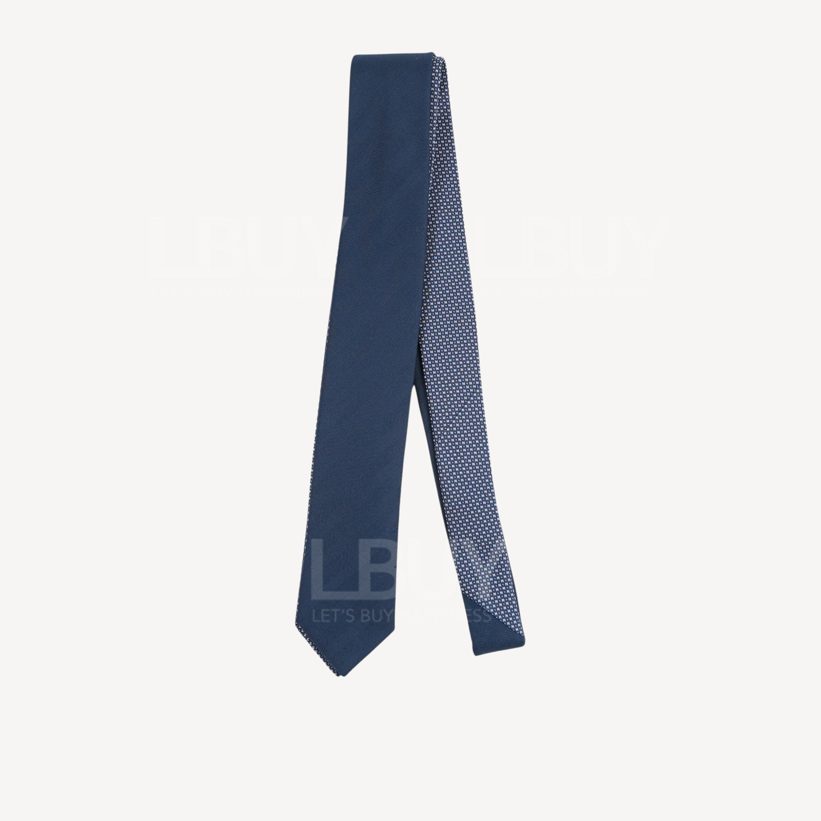 Hermes Double 6 Chevron & Piccolino Tie Ocean Blanc Ciel