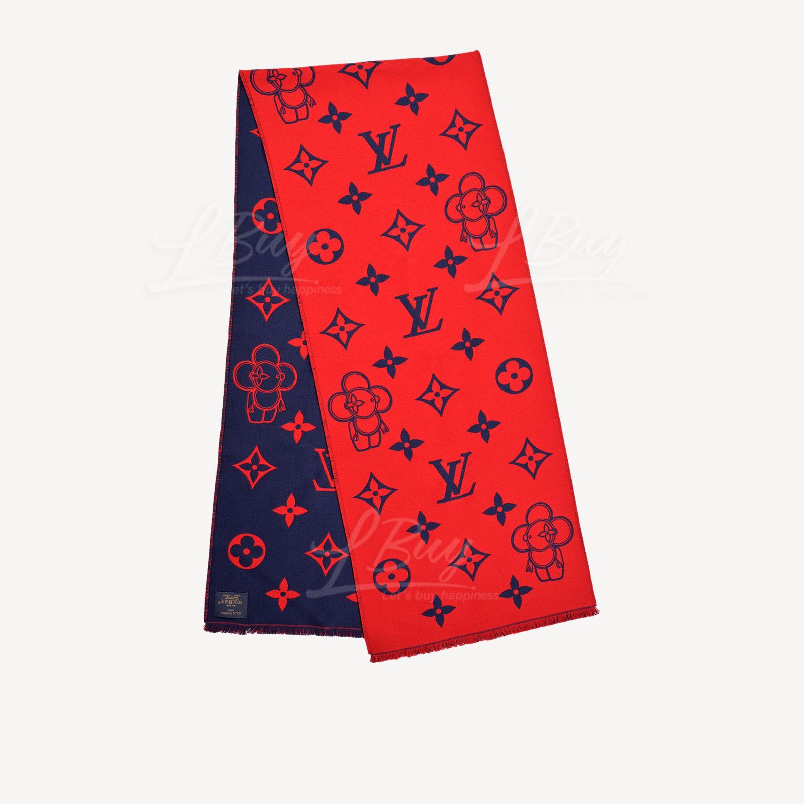 LV Mascot Vivienne Scarf Red