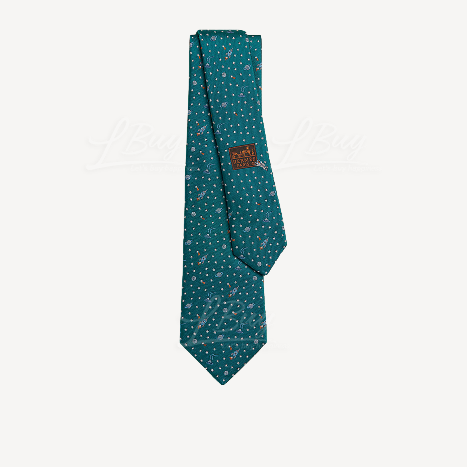 Hermes Vers L'Infini Tie 领呔 翡翠绿 白色 灰色