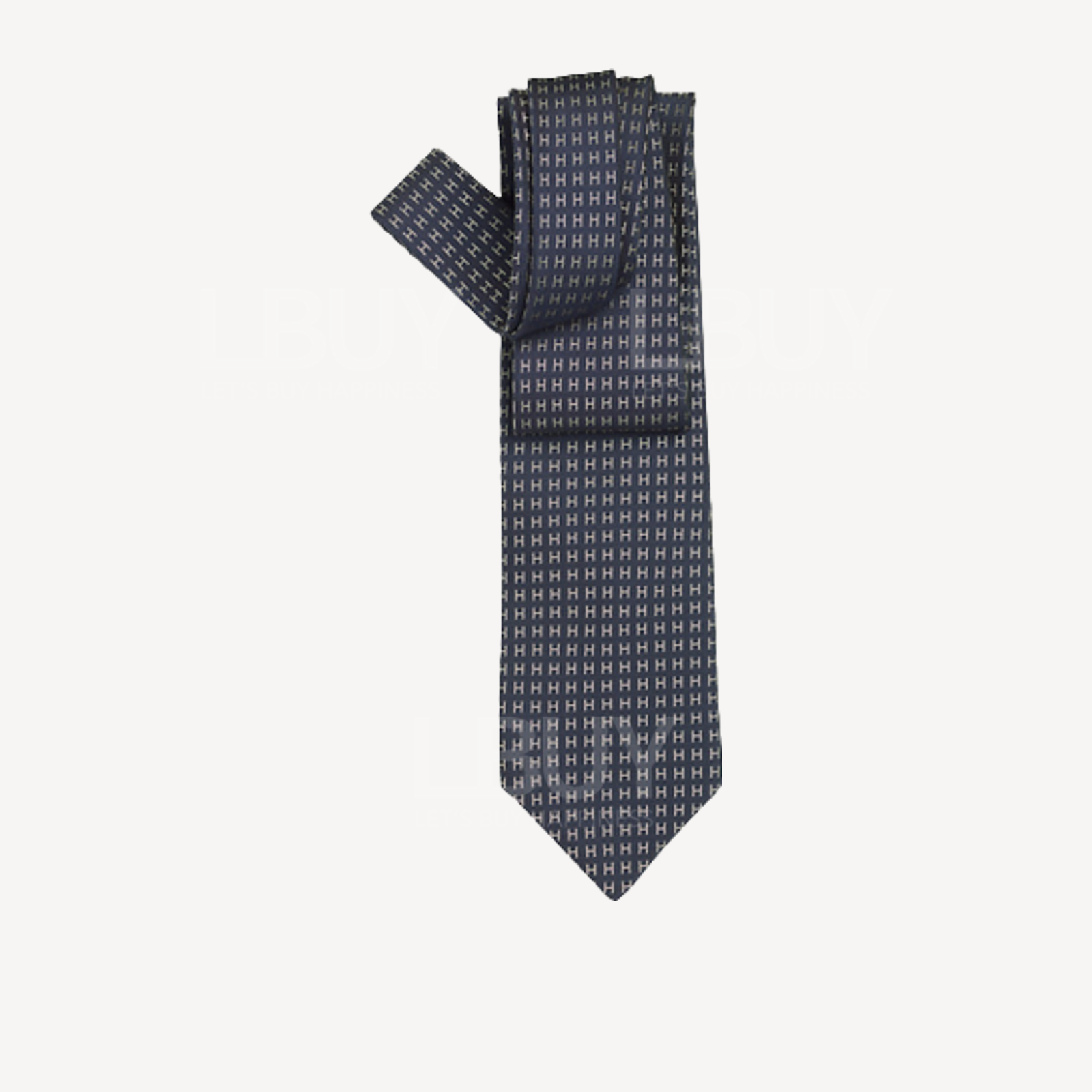 Hermes Faconnee H Bicolore H tie Bleu Jean Argent