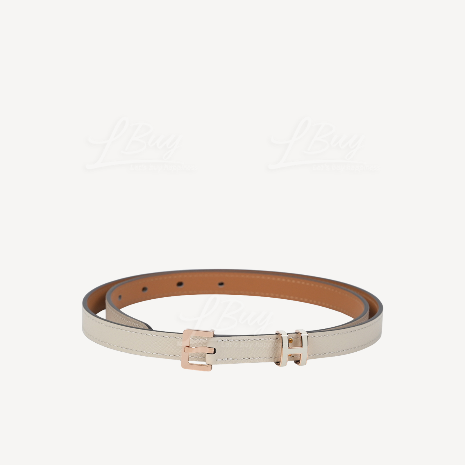 Hermes Pop H 15 Belt Craie with Rose Gold Plated Hardware