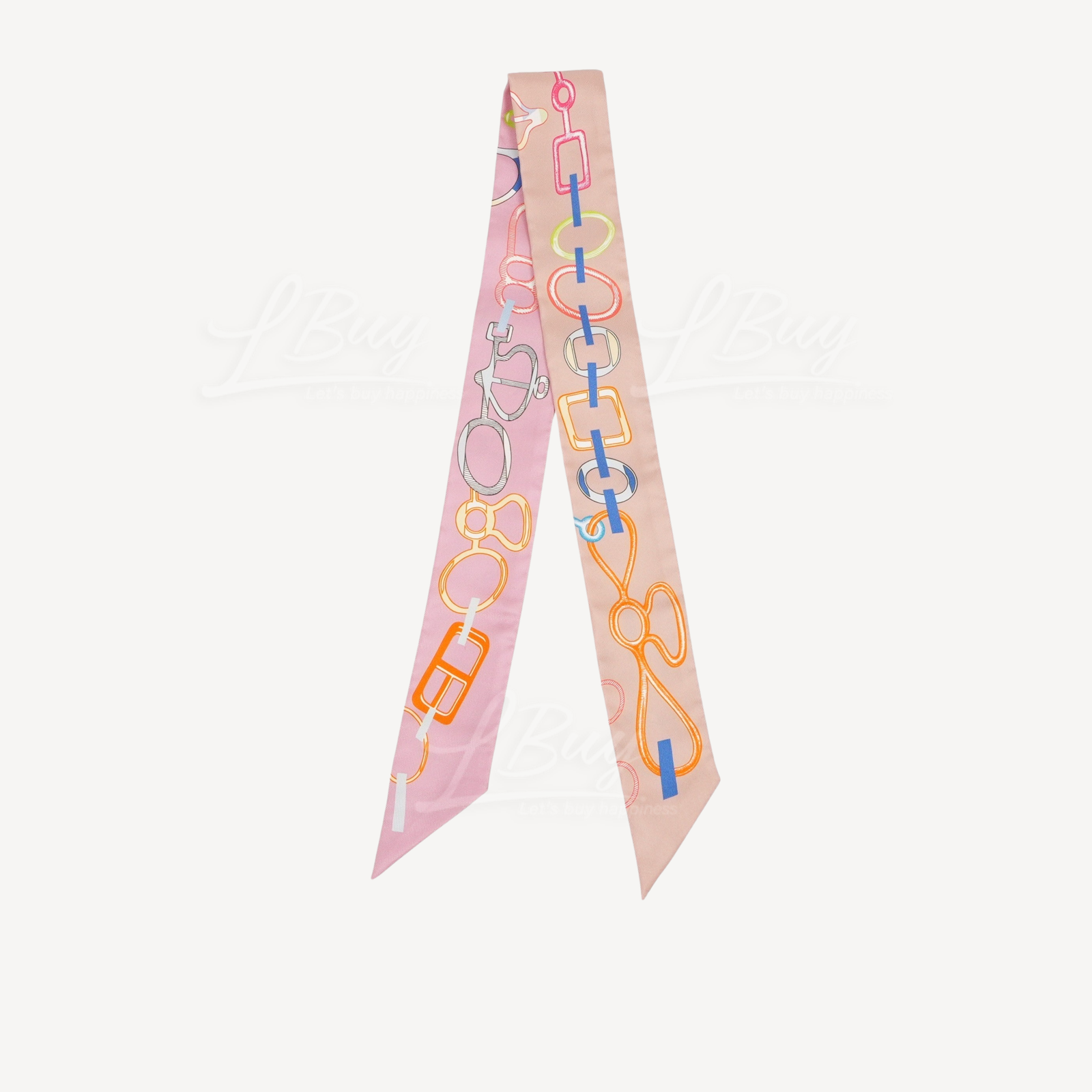 Hermes Do Re Boucles Twilly Rose Poudre Bleu Multicolore