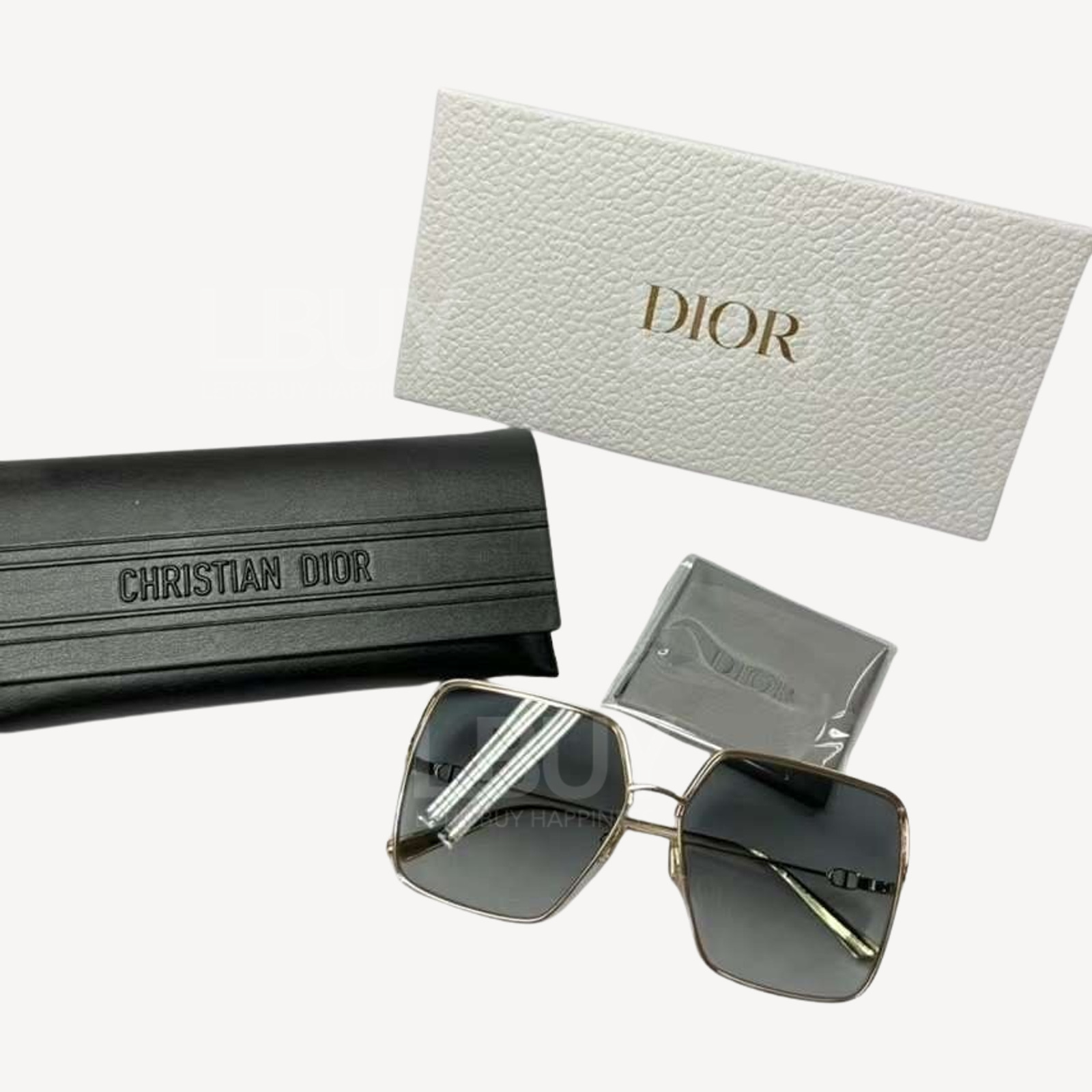 Dior 银色配灰色镜片太阳眼镜