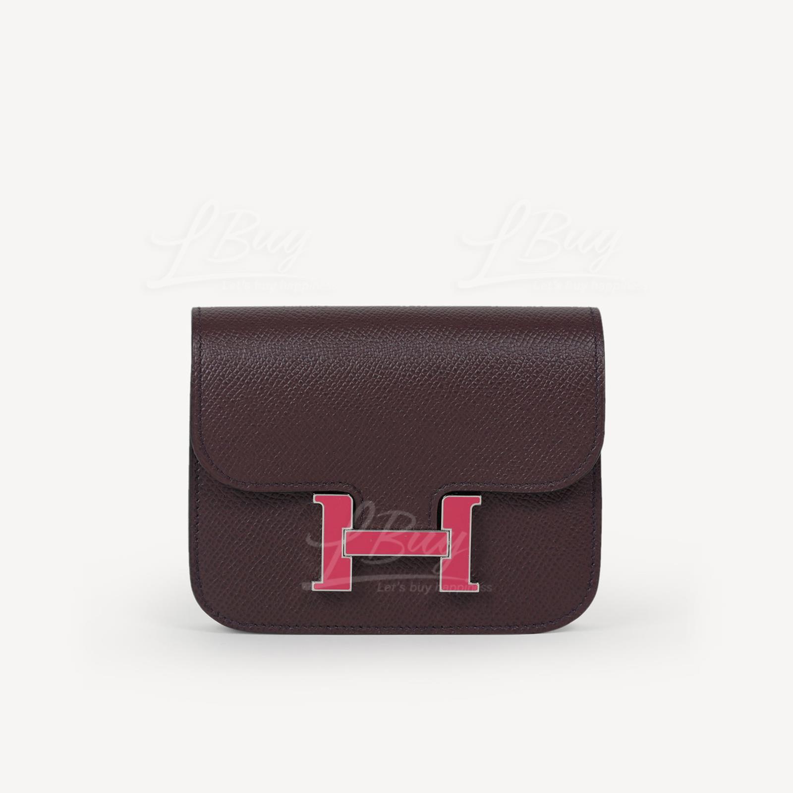 Hermes Constance Slim Wallet Rouge Sellier Framboise