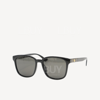 Gucci Square Black Frame Gold GG Logo Sunglasses