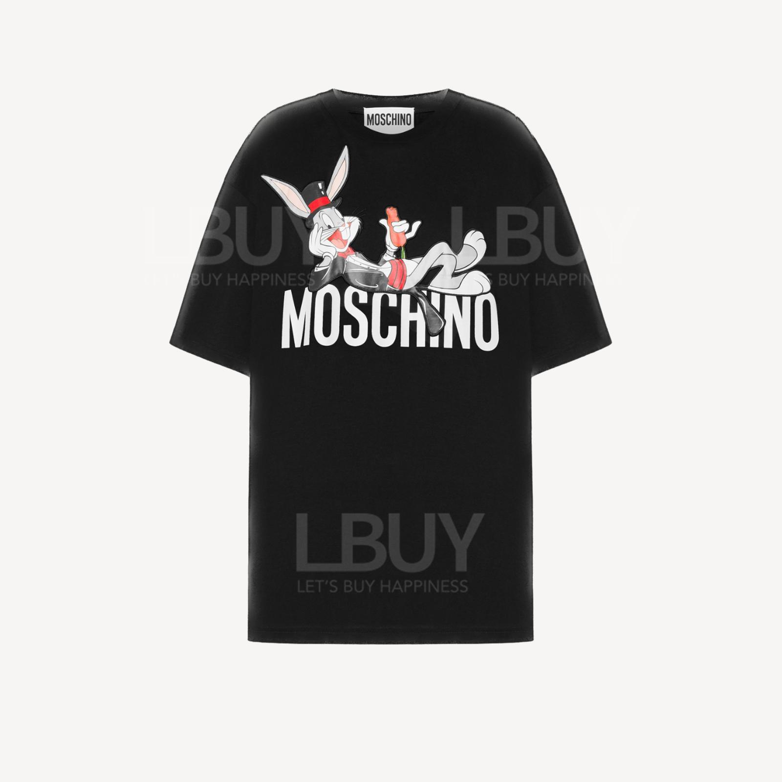 Moschino Couture 賓尼兔 有機棉短袖T恤 黑色