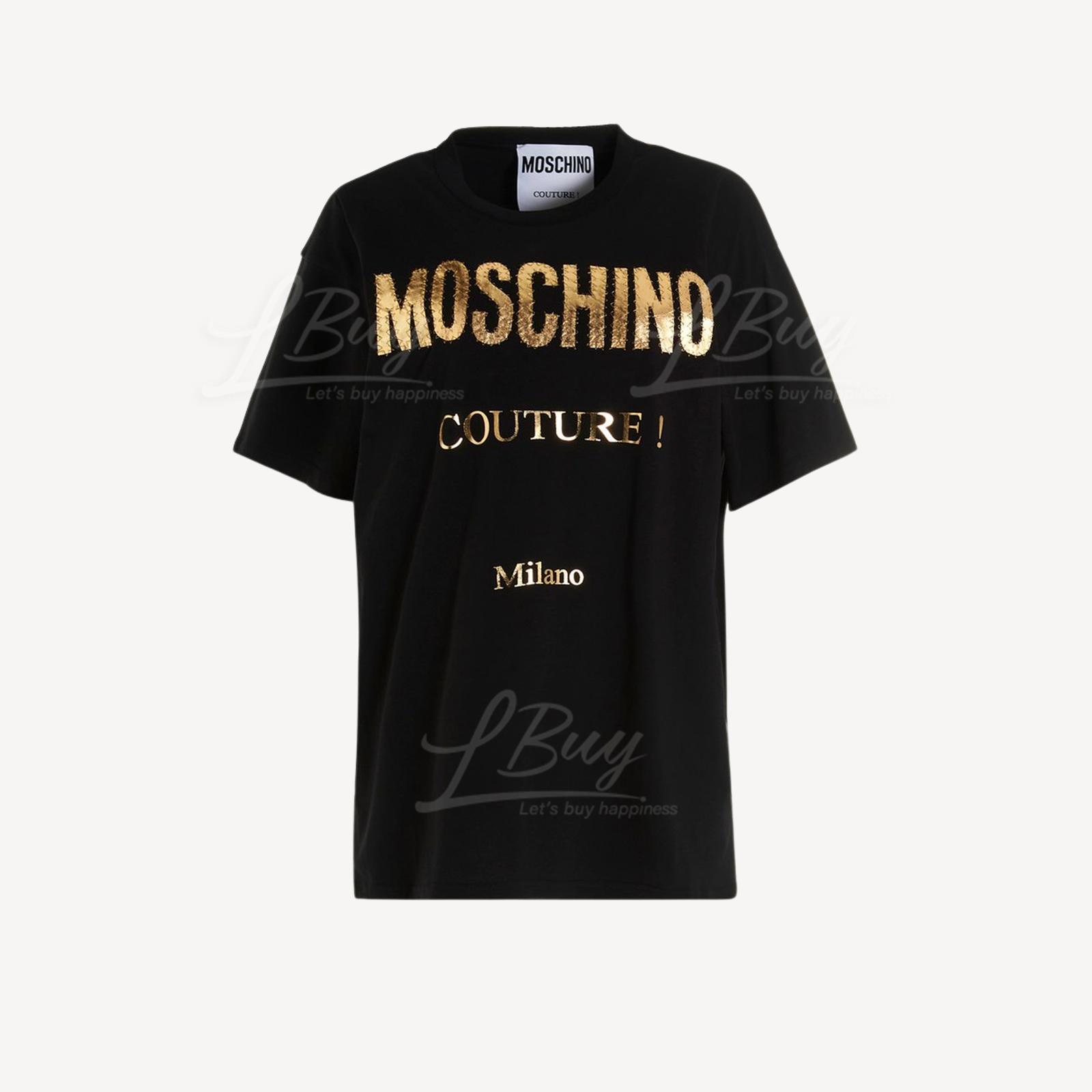 Moschino Couture 金字Logo 短袖T恤 黑色