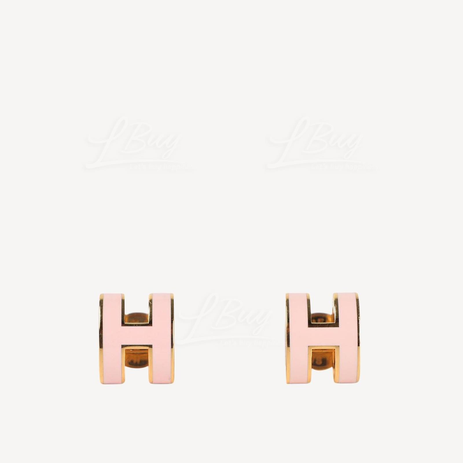 Hermes Mini Pop H Earrings 耳环 糖果粉配金色