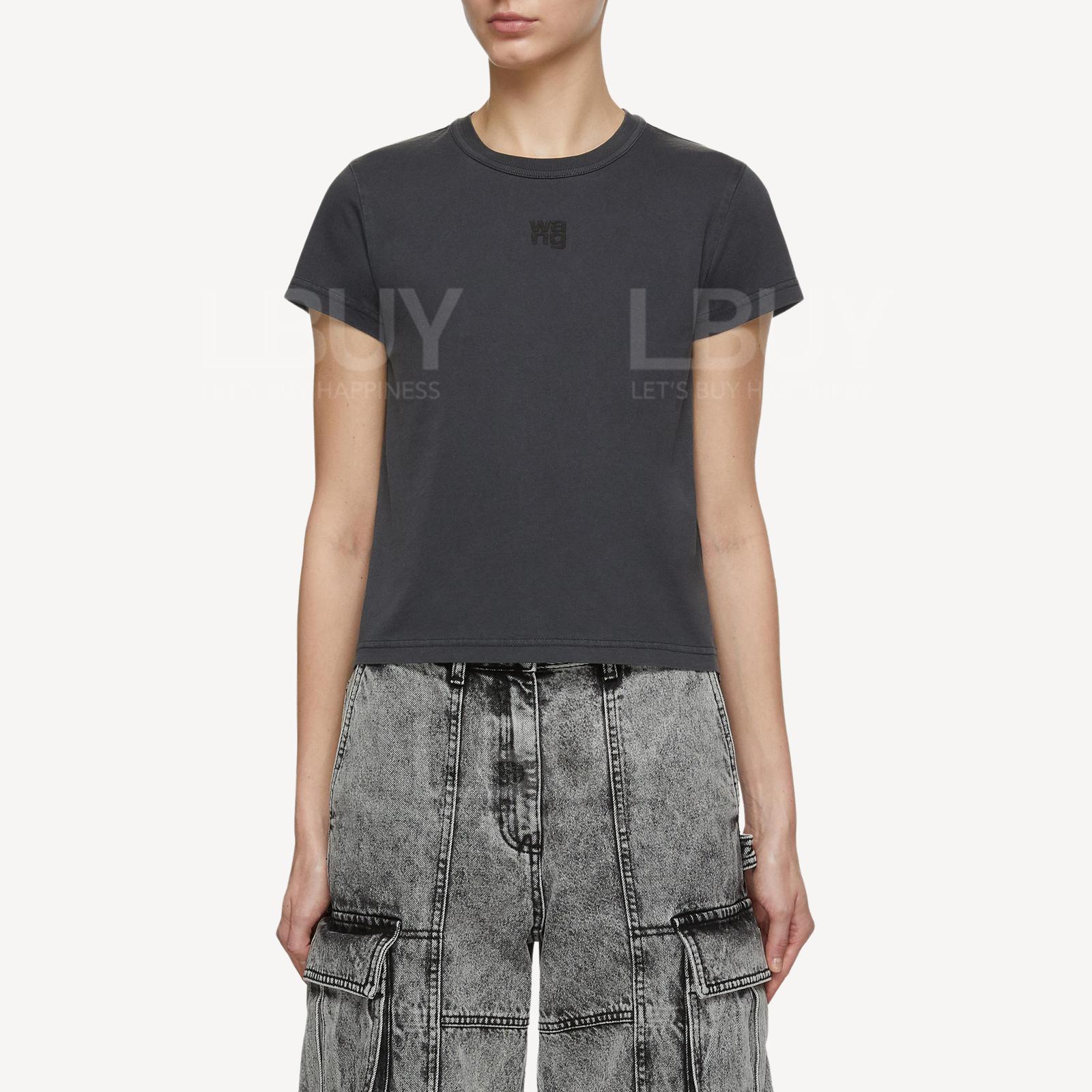 Alexander Wang Puff Logo T-Shirt Dark Grey