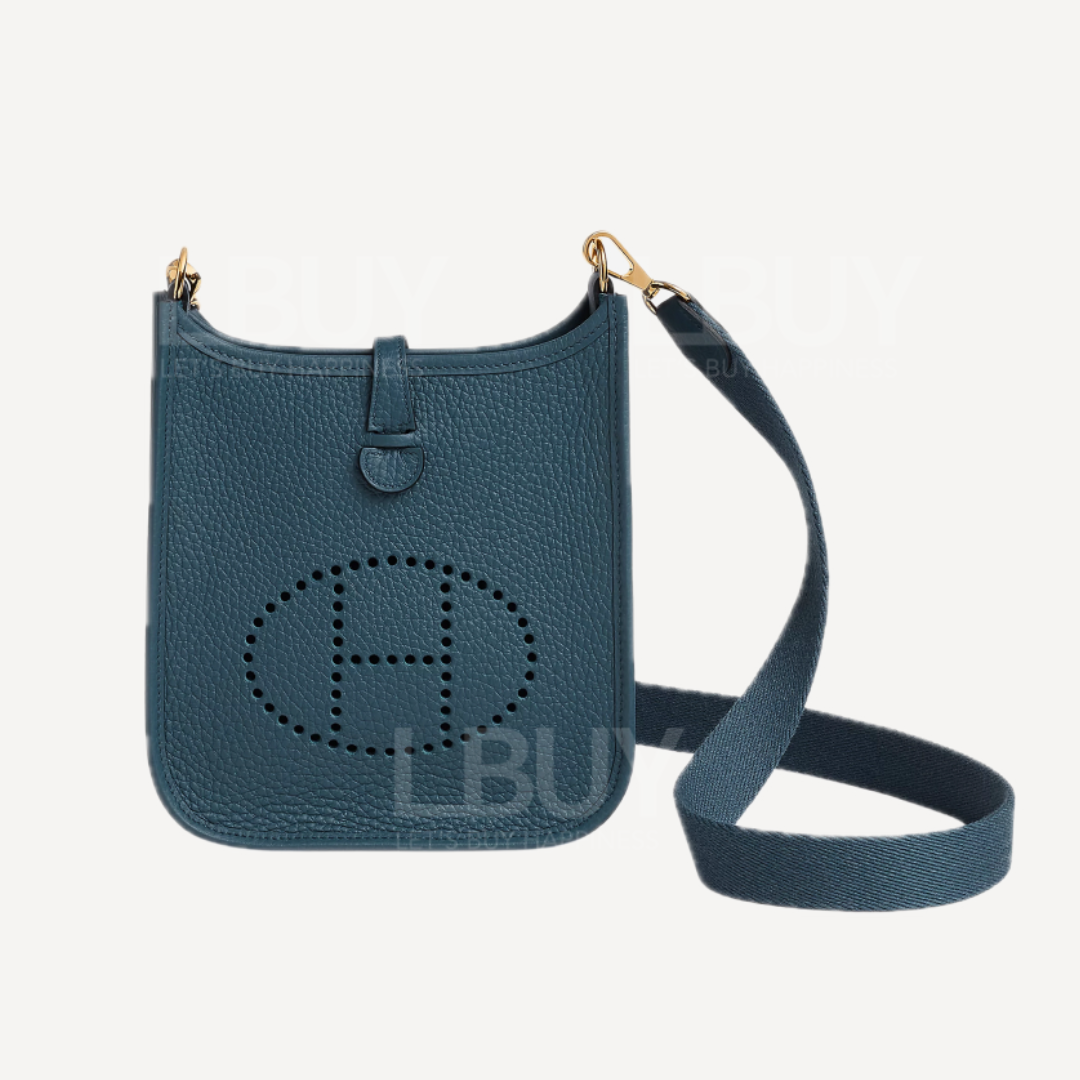 Hermes Mini Evelyne 16 Amazone Bag 7P 普魯士藍 金扣