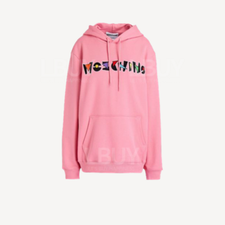 Moschino 粉红色有帽Logo 衞衣