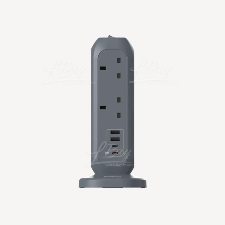 MOMAX ONEPLUG PD20W 11位排插 + 4位快充USB拖板 直立式拖板 (US11UK) 灰