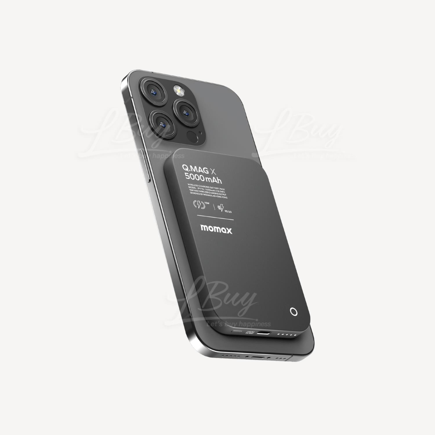 Momax Q.Mag X 5000mAh Wireless Battery Black IP116D