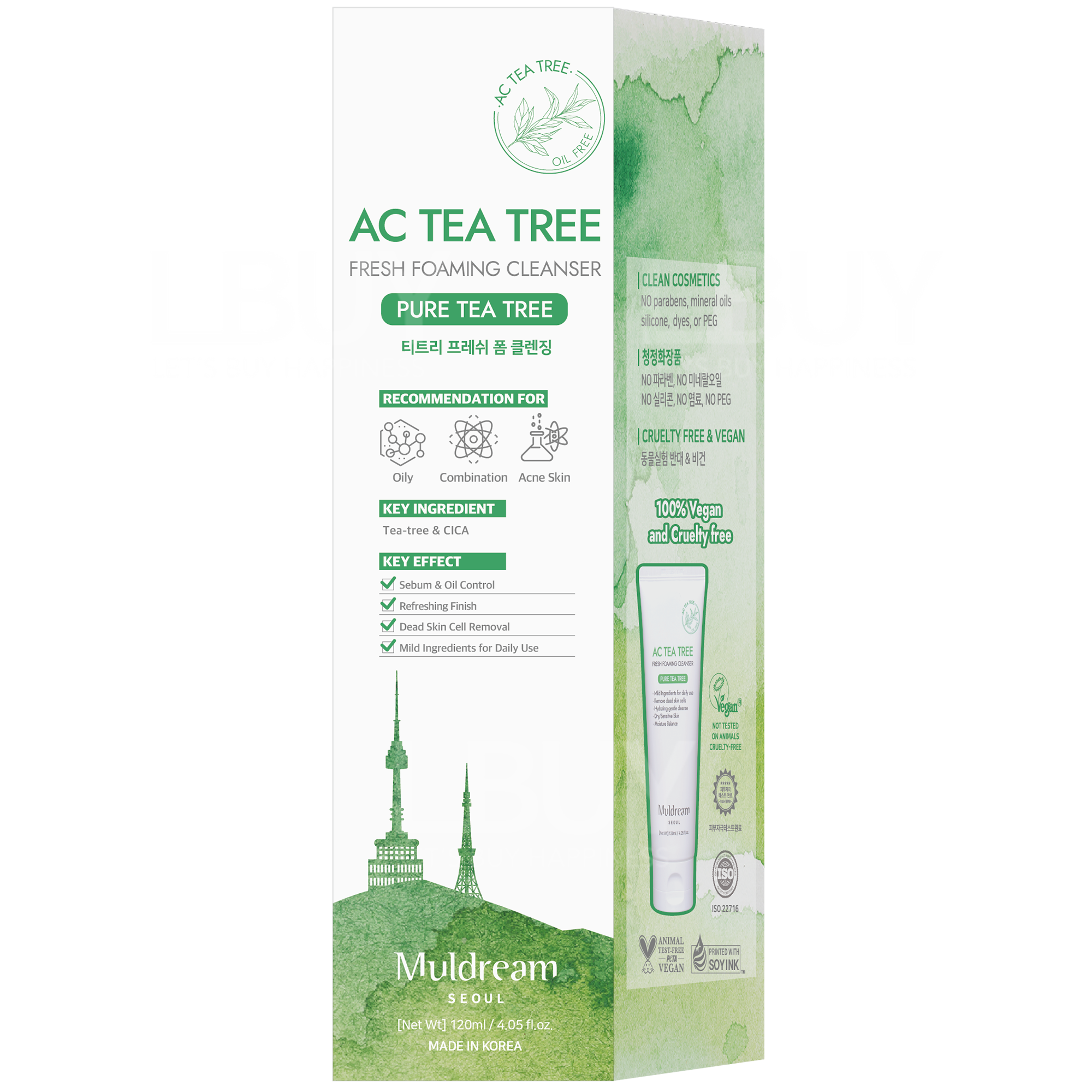 Muldream AC Tea Tree Fresh Foaming Cleanser  120ml