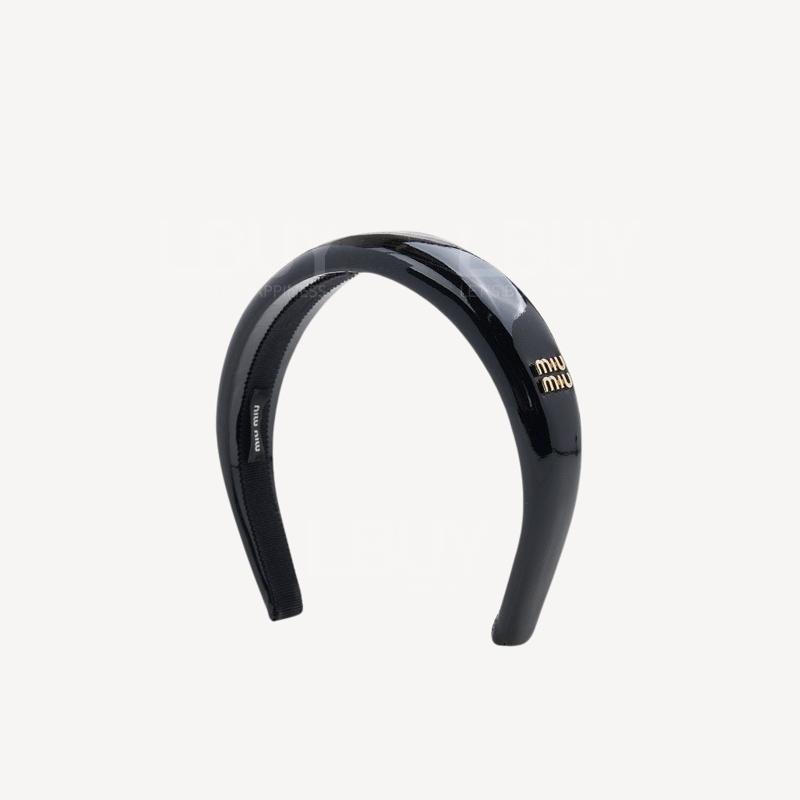 Miu Miu patent leather headband black