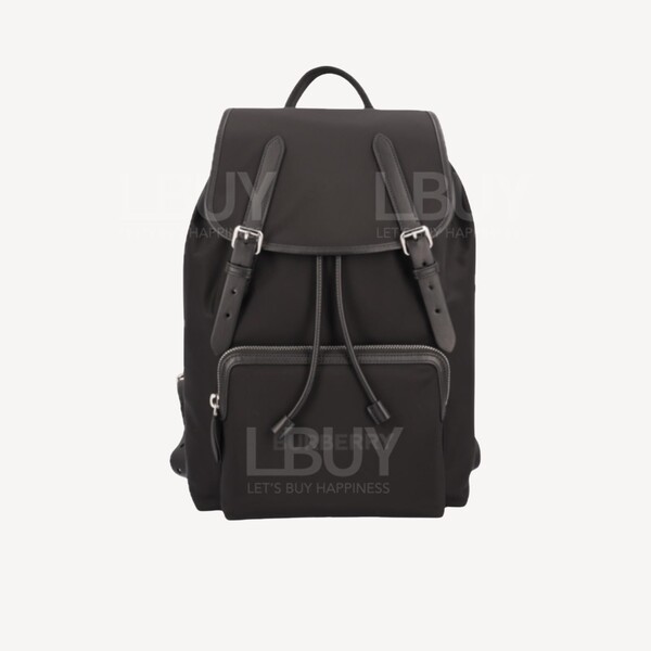 Burberry-Burberry Aviator Backpack Nylon Black with Leather Trims 