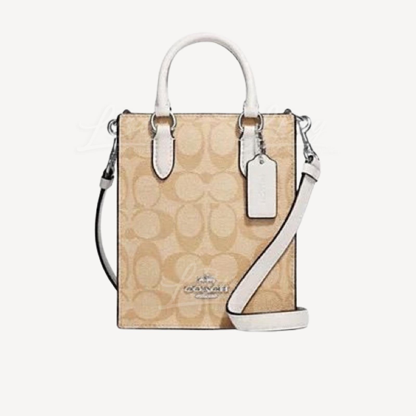 Coach North South Mini Tote Bag In Signature Canvas