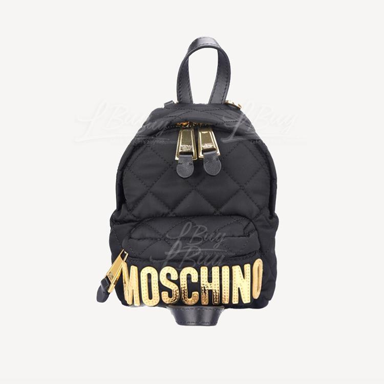 Moschino 金色logo 黑色 小号三用背囊 斜背袋