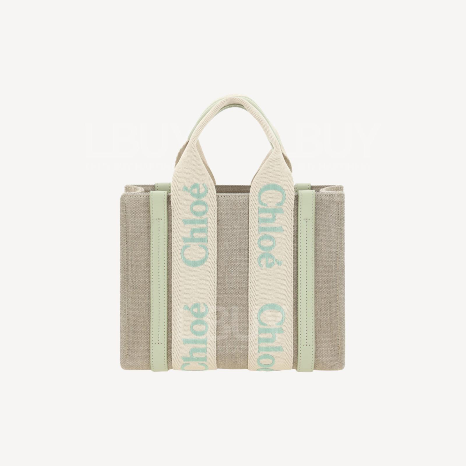 Chloe Small Woody Tote Bag Light Eucalyptus