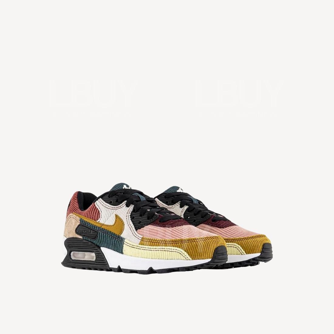 Nike Kids Air Max 90 Trainers Black Bronzine Red Stardust Cedar