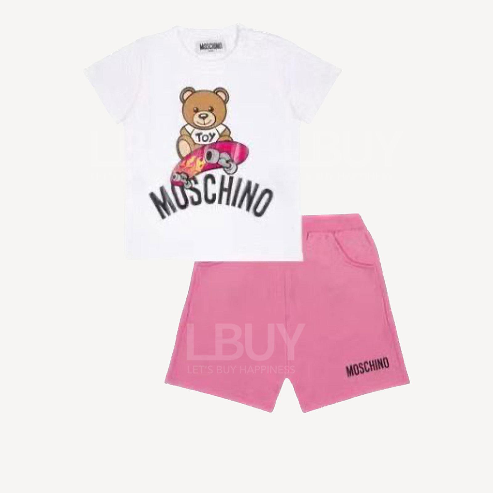 Moschino Kids Set Short Sleeves Tee T-Shirt and Short White