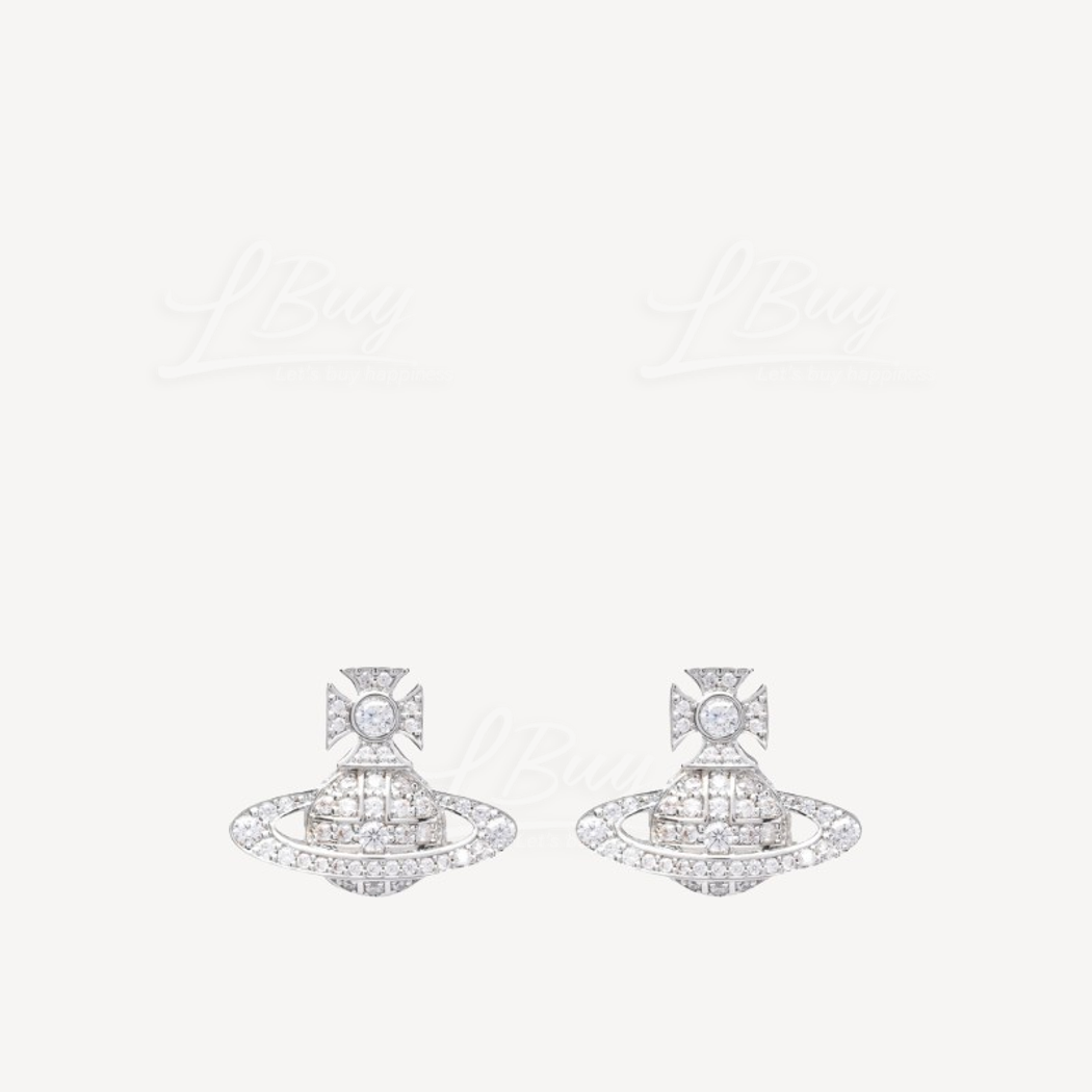 Vivienne Westwood Orb Crystal-Embellished Stud Earrings 銀色水晶耳環