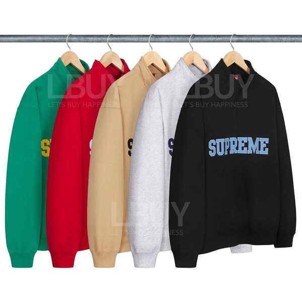 Supreme-Supreme Collegiate Half Zip Pullover Grey