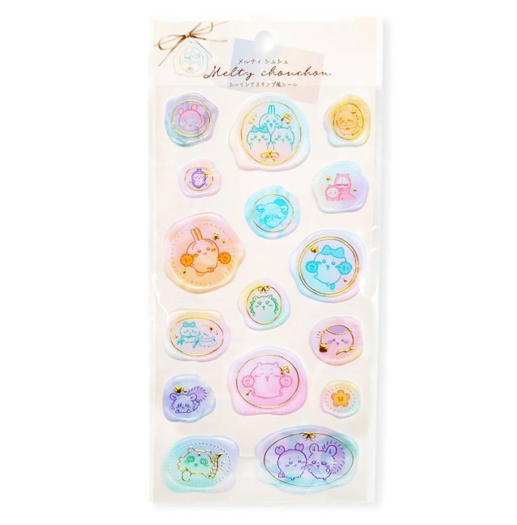 Chiikawa Melty Chouchou Hot Gold Fire Paint Stamp Sticker Full Character