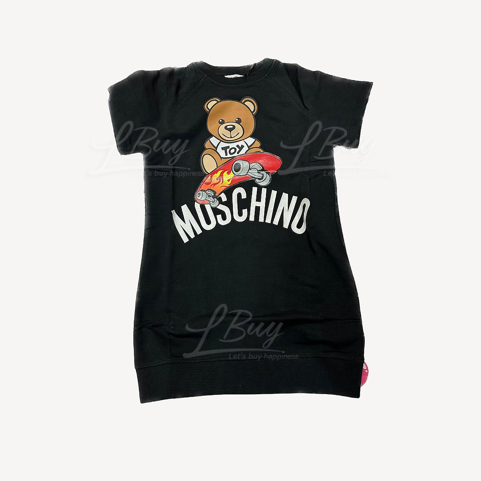 Moschino 童裝黑色滑板熊仔連身裙