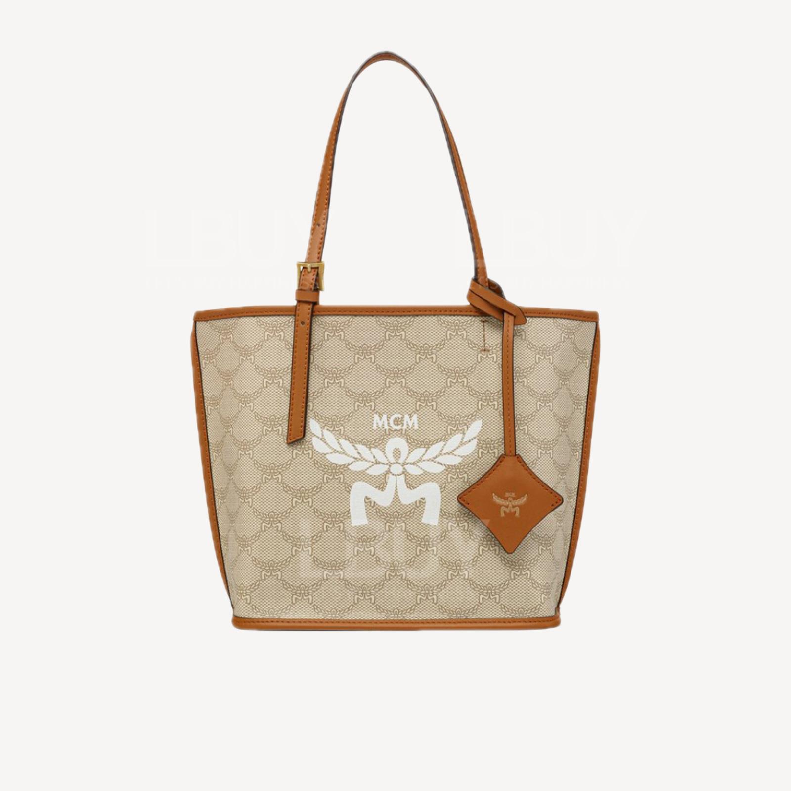 MCM Printed Canvas Mini Himmel Shopping Bag Beige MWPESAC