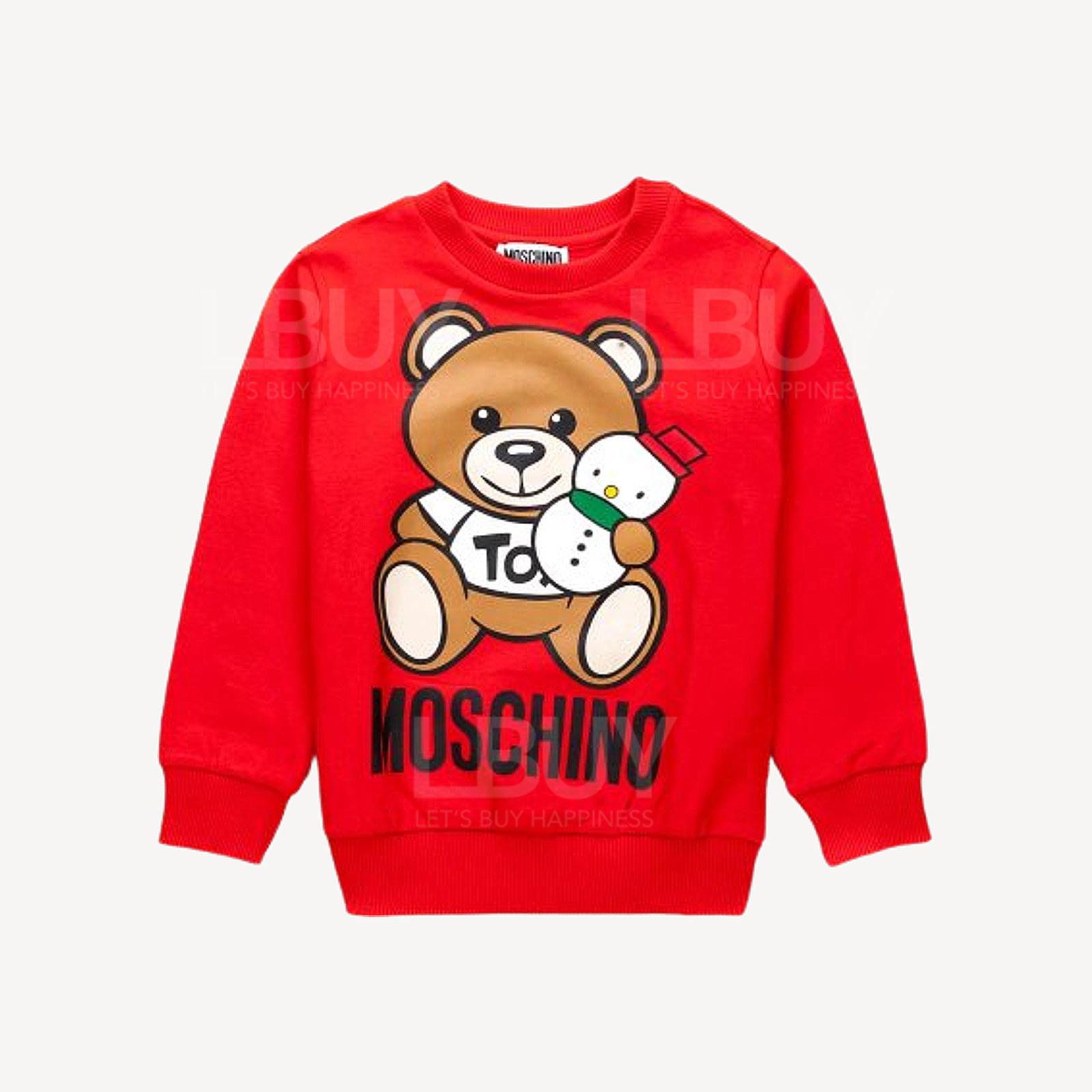 Moschino Kids 雪人泰迪熊 長袖衛衣 紅色