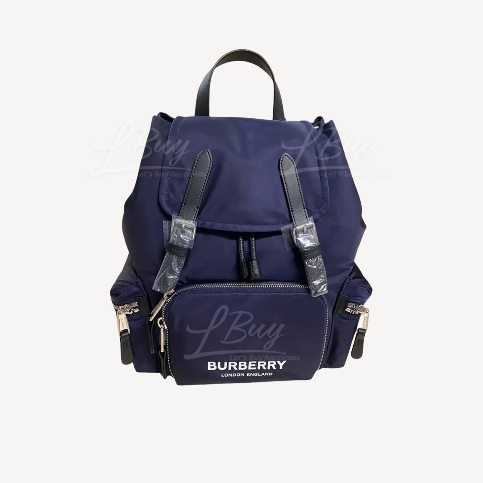 Burberry Navy Nylon Flap Drawstring Backpack Medium 80784381