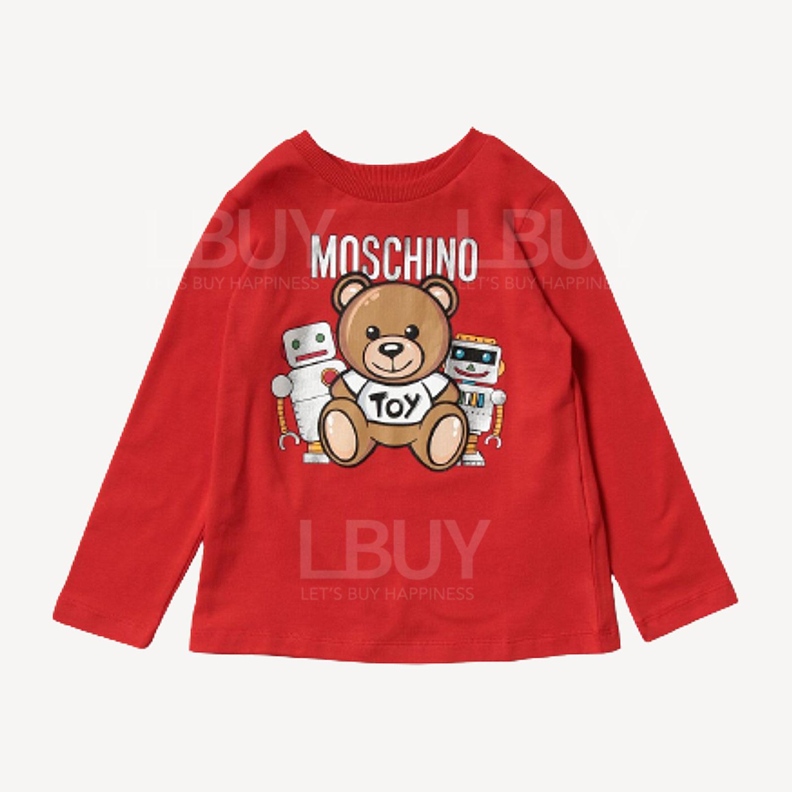 Moschino Kids Teddy Bear and Robot Long Sleeve T-shirt Red
