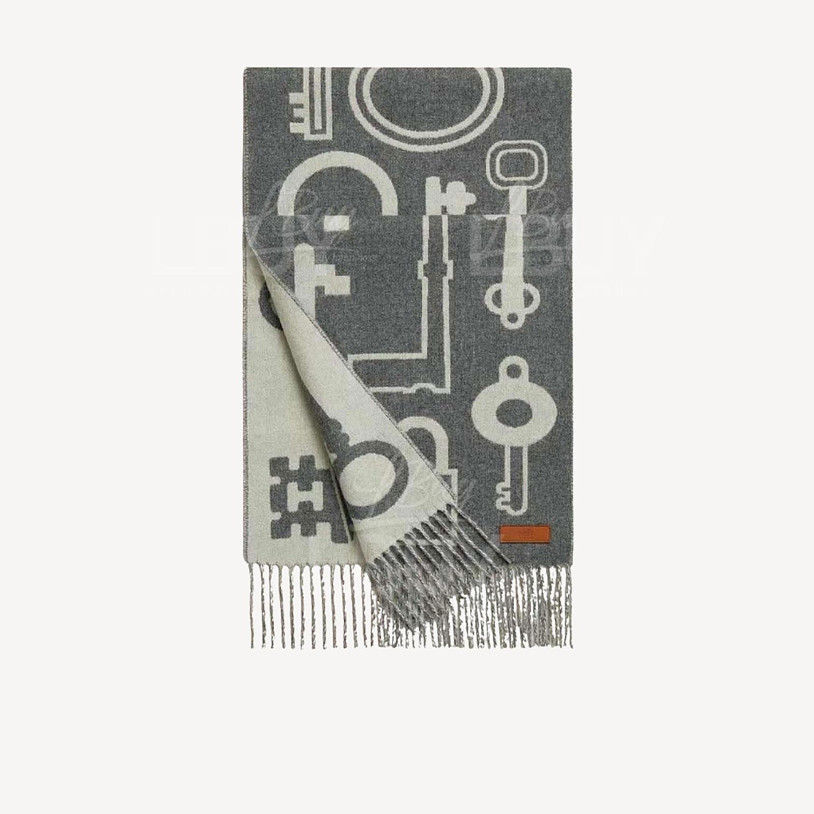 Hermes Casaque Porte-Clefs Muffler Flanelle Ivoire