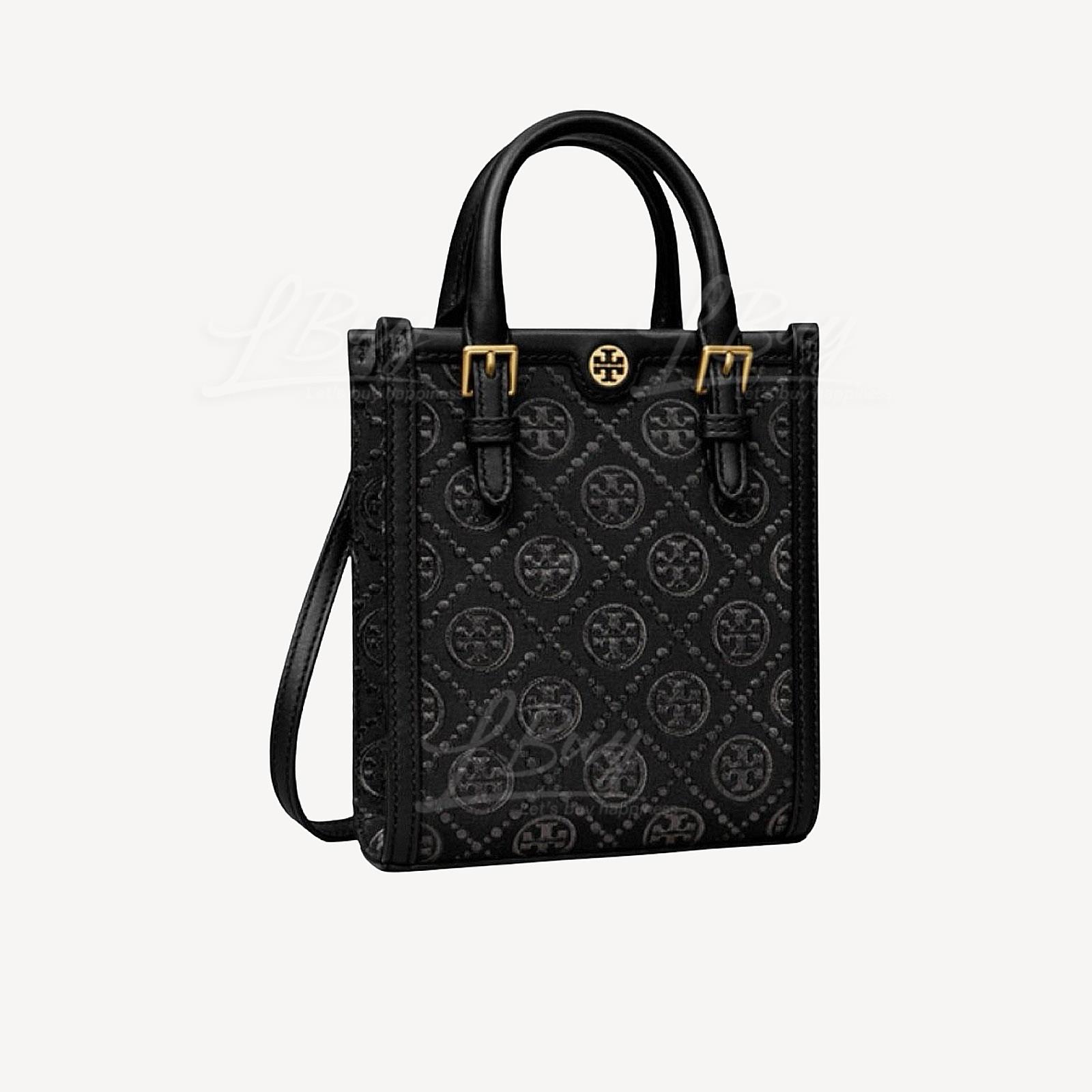 Tory Burch Mini T Monogram Tote 黑色 152133