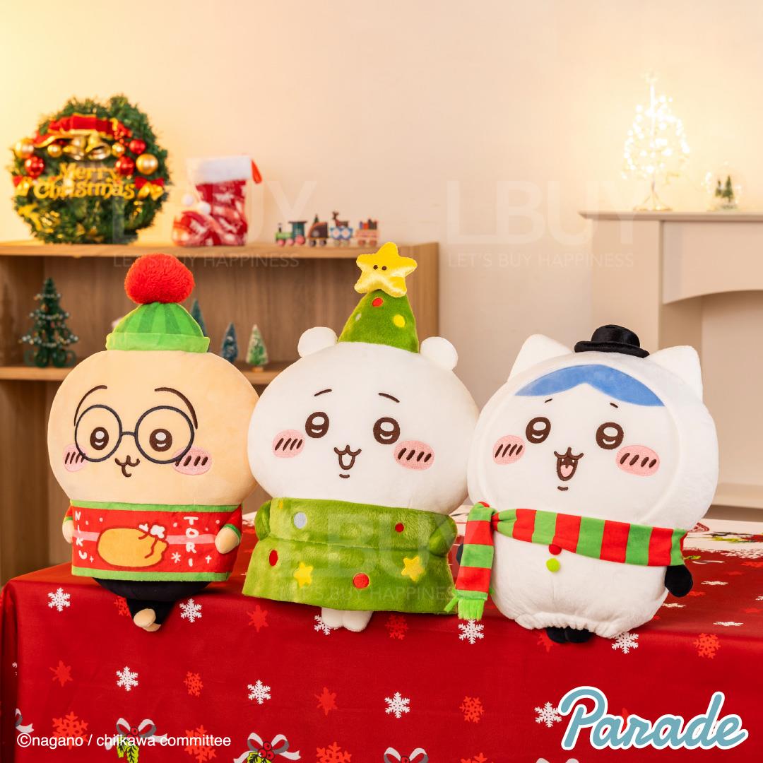 Chiikawa景品聖誕大毛公仔 30cm 一套3件 （小八及兔兔及小可愛）[網站下單後預計需3－4天發貨或門市取貨]