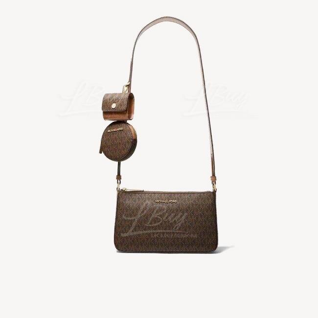 Michael Kors Travel Small Crossbody With Tech Attached Leather Bag 