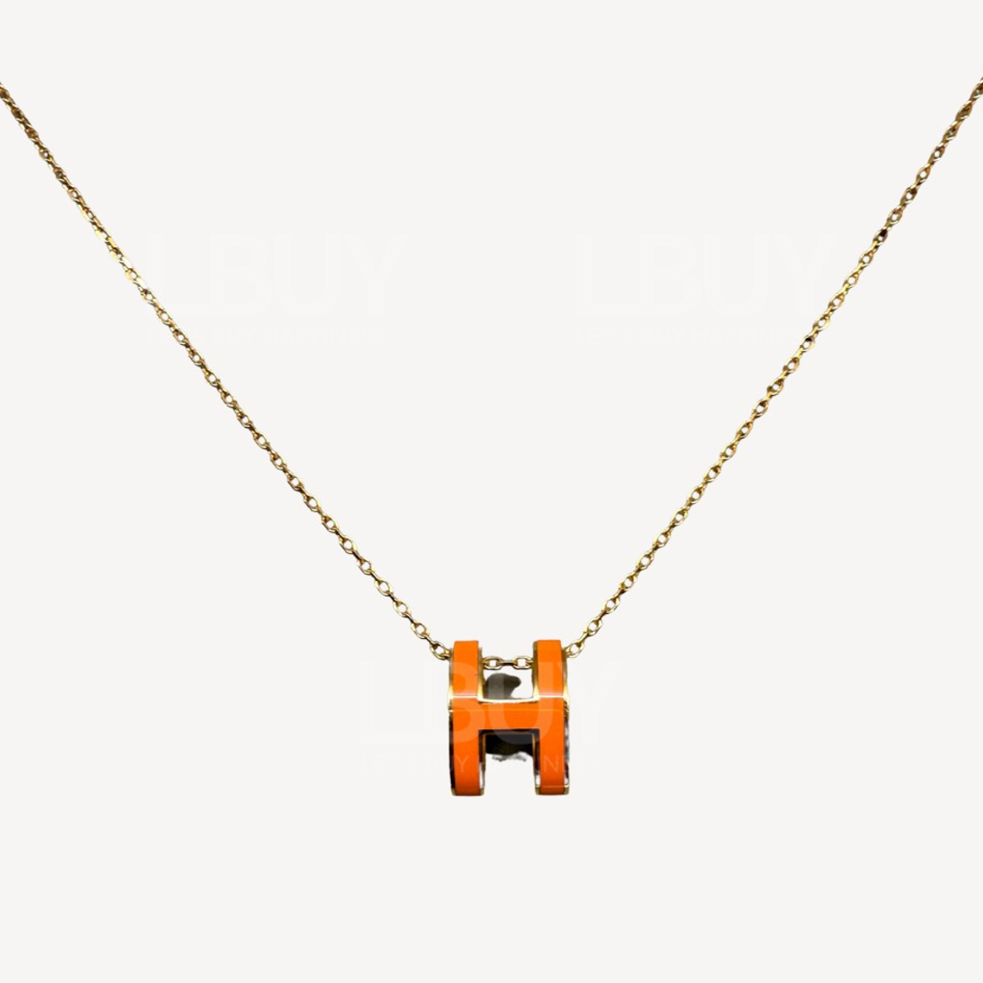 Hermes Pop H Necklace 項鍊 橙色配金色